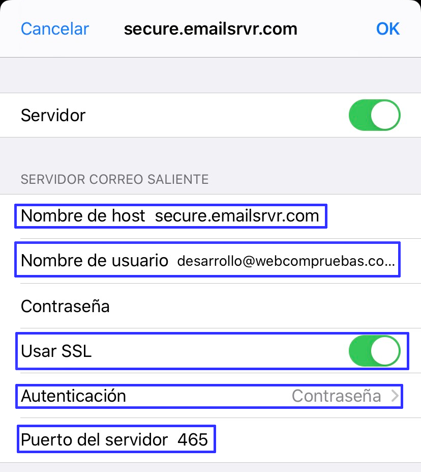 Corregir Configuracion Iphone Para Cuentas De Correo Spacemail Centro De Ayuda